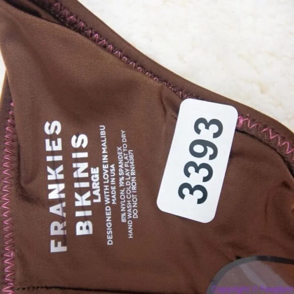 NEW Frankie's‎ Bikinis Katarina Satin Cheeky Bikini Bottom, L